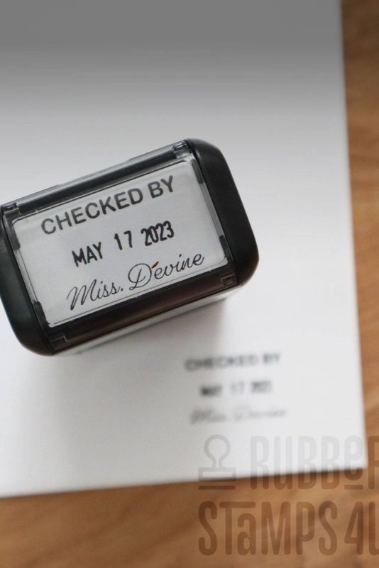 checked by dater stamp with signature