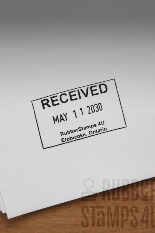 Custom Received Self Inking Stamp with Date