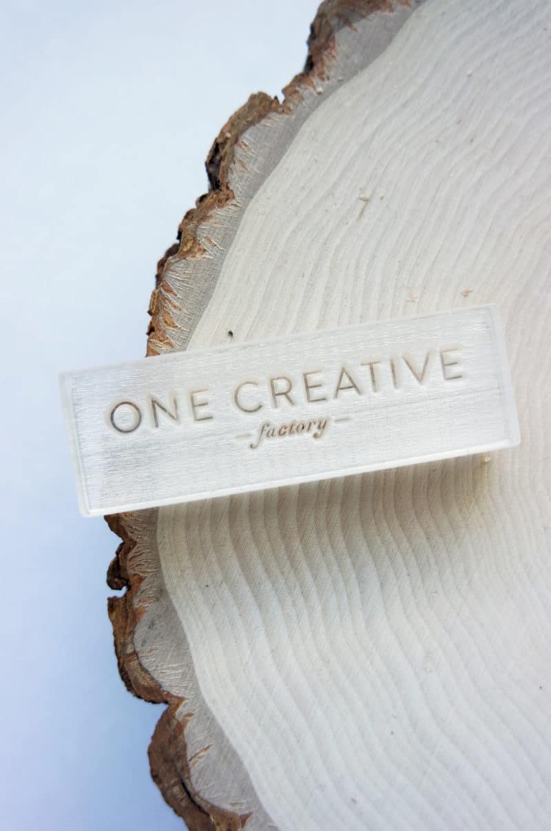 Acrylic soap stamp with logo