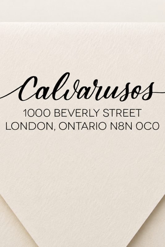 Custom Return Address Stamp with Calligraphy Name