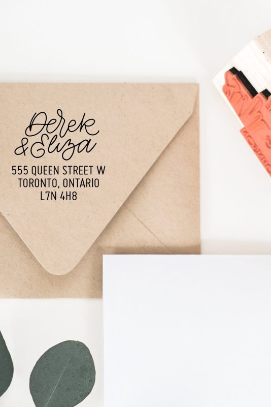 Custom Return Address Rubber Stamp - Hand Lettered