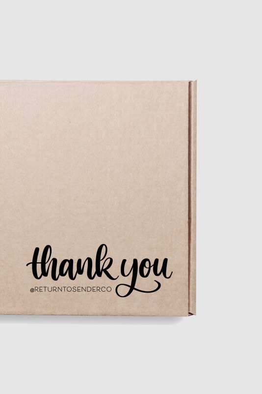 Custom Thank You Rubber Stamp - Social Media Shipping Stamp
