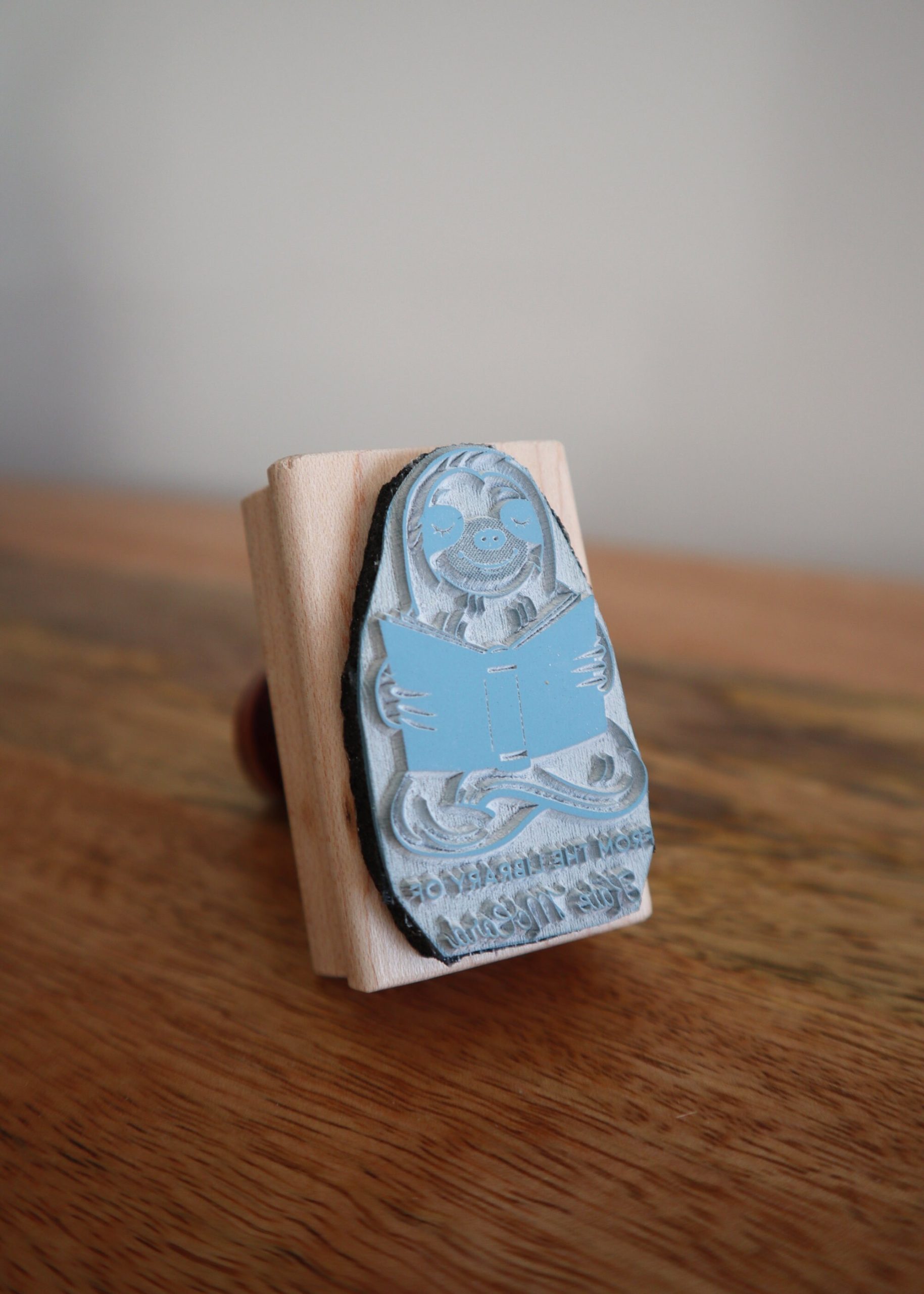 Personalized Sloth Book Rubber Stamp - From the Library Of - Image 9