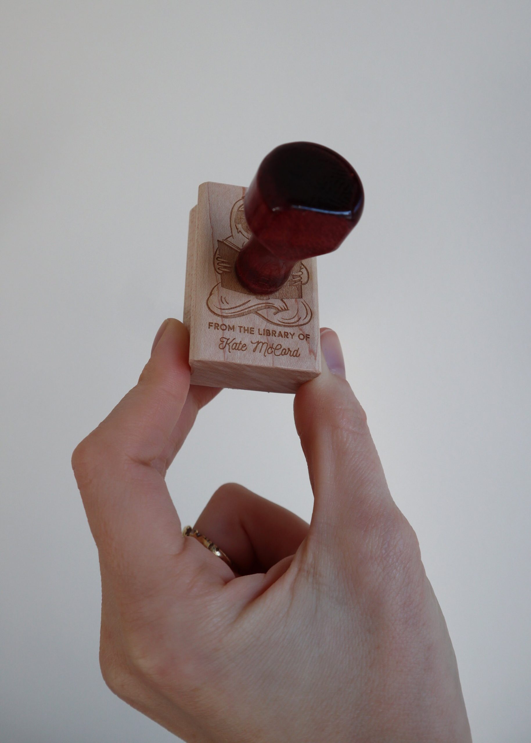 Personalized Sloth Book Rubber Stamp - From the Library Of - Image 2