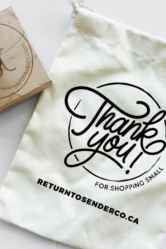 Custom Thank You Rubber Stamp with Website