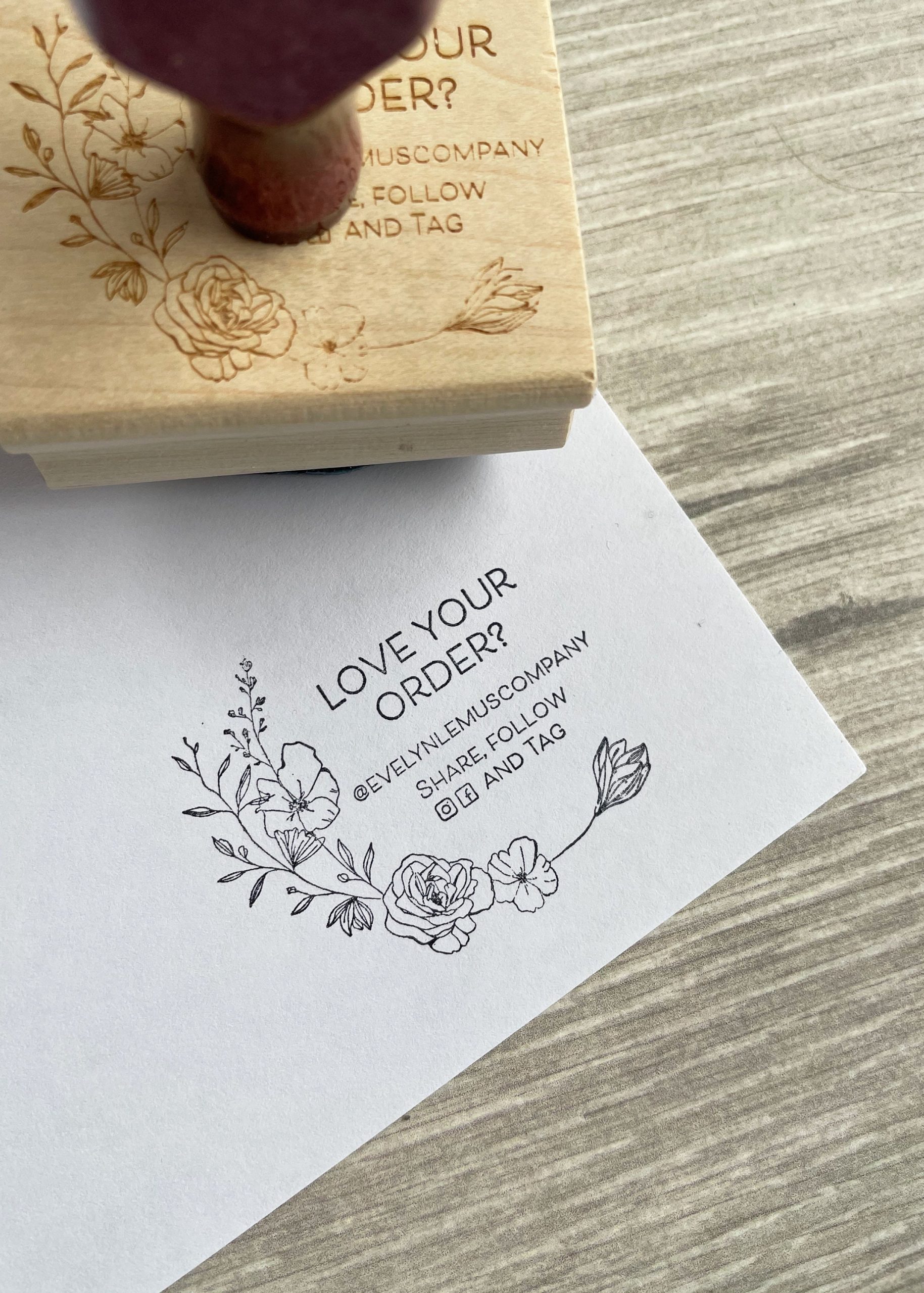 Custom Social Media Packaging Stamp - Love Your Order Stamp - Image 4