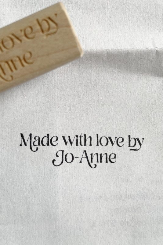 Custom Made With Love Rubber Stamp