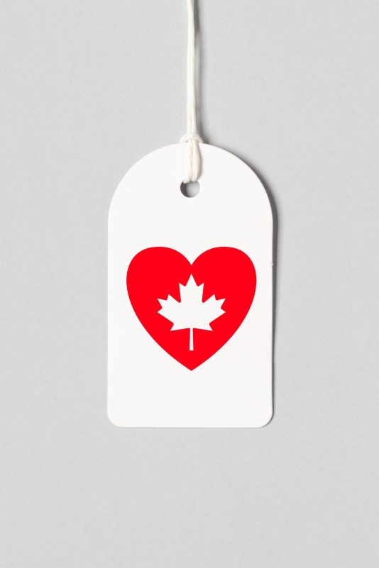 Made In Canada Rubber Stamp - Maple Leaf Heart