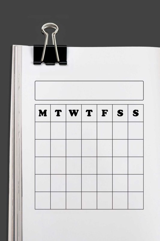 monthly tracker rubber stamp