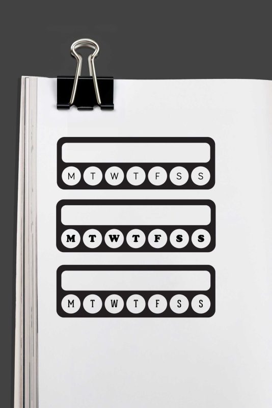 Weekly Habit Tracker Rubber Stamp - Bullet Journal Rubber Stamp